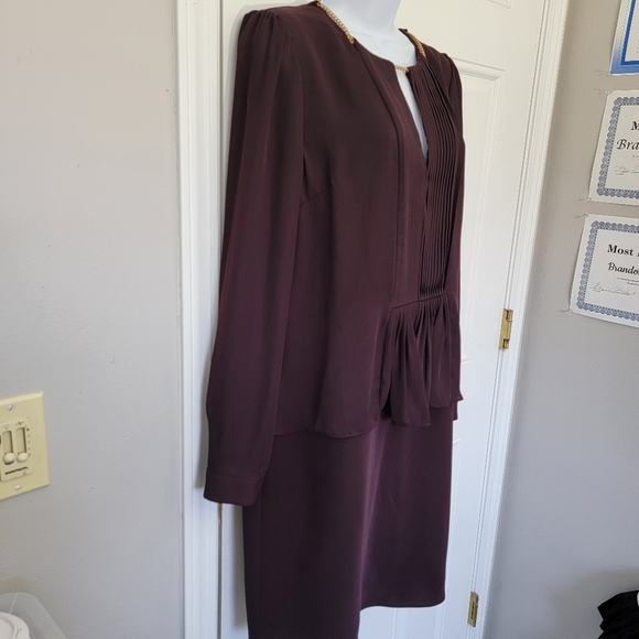 NWT REISS Dress Burgandy Cocktail Dress Daze Chain Detail Party Size 8 - Picture 6 of 16